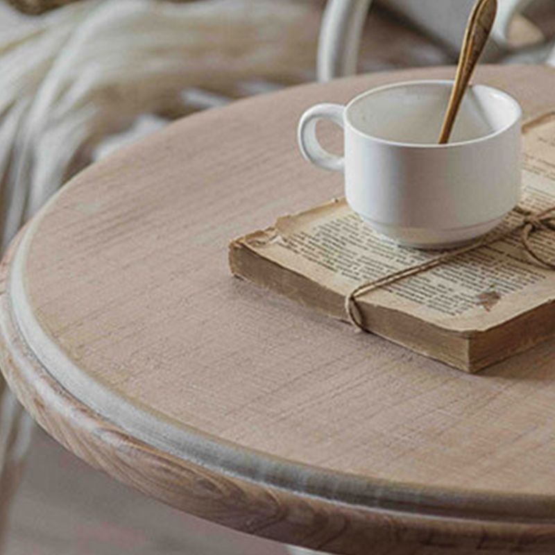 Round Pedestal Side Table French Rustic Side End Snack Table