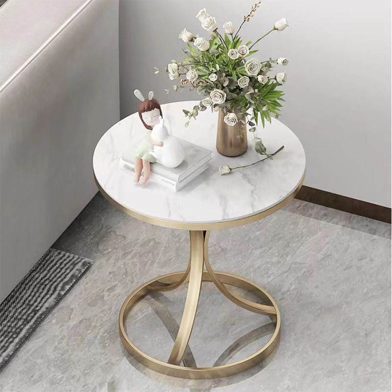 22" Tall Contemporary Round Side End Table Metal Pedestal Side Table