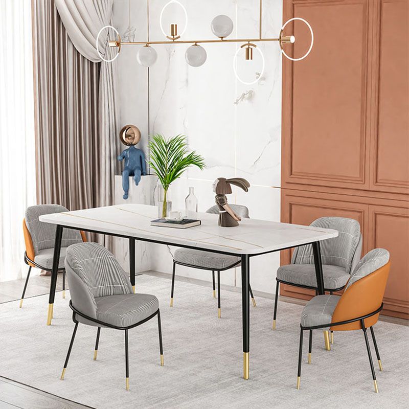 Upholstered Side Chair Scandinavian Design Armless Solid Back Chair for Home