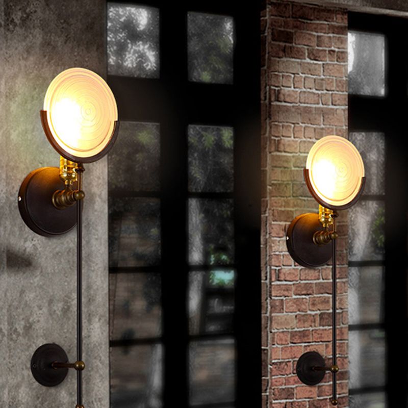 Vintage Industrial Disc Wand Monting Lighting Glaswandmontage Beleuchtung für Bett