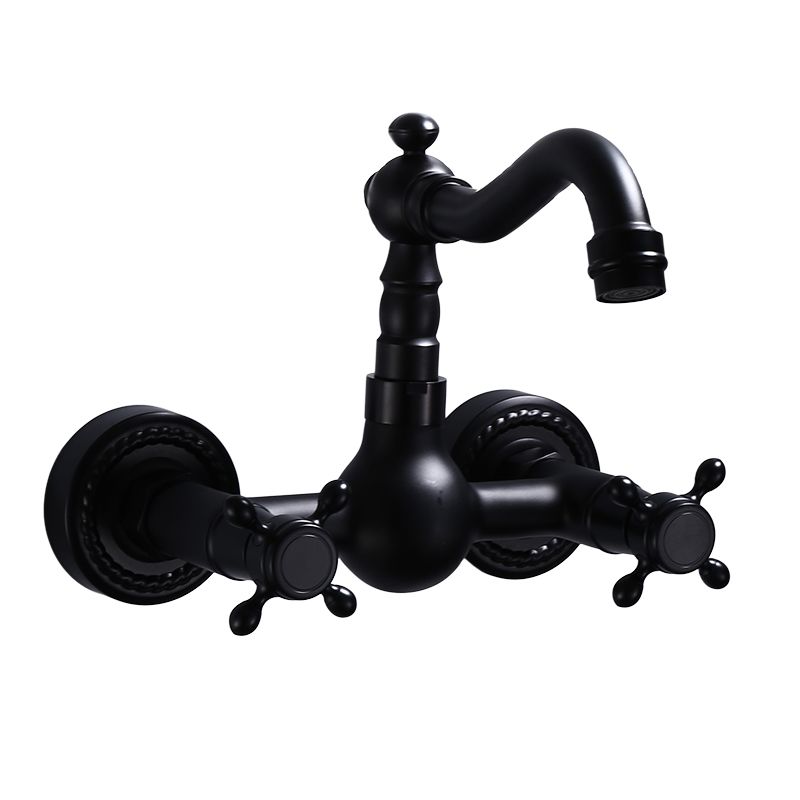 Traditional Wall Mounted Metal Tub Filler Low Arc Waterfall Bathroom Faucet