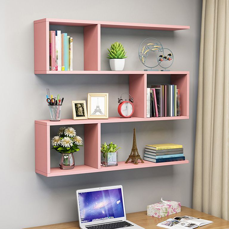 Modern Artificial Wood Bookcase, Geometric Bookshelf for Any Room