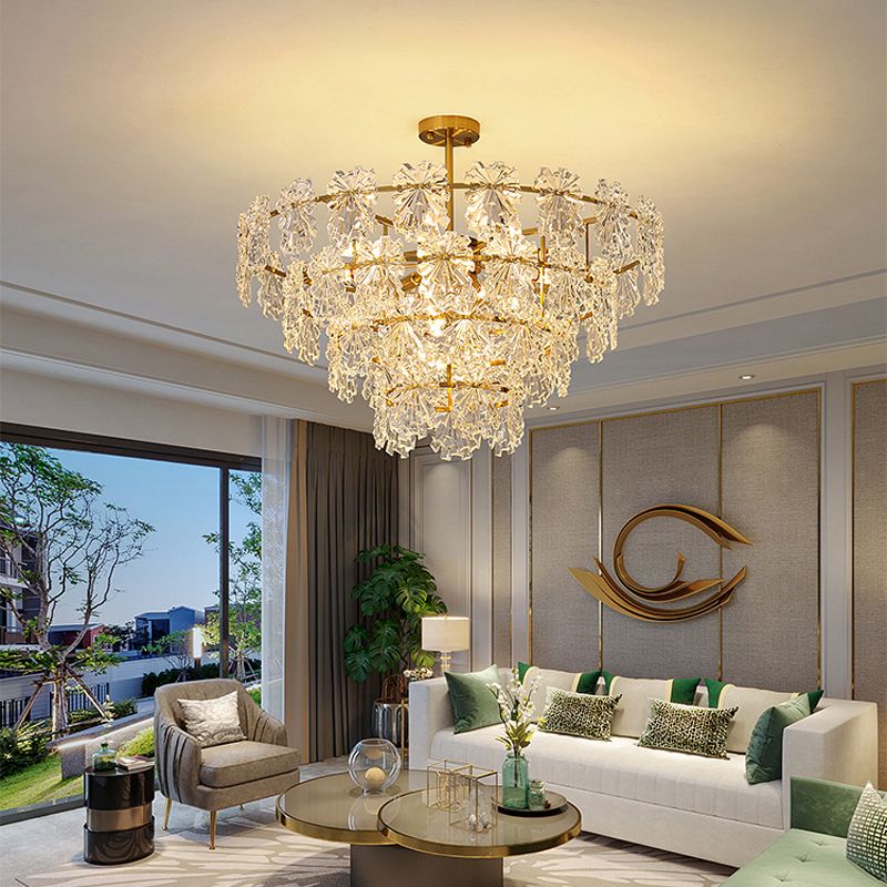Glass Island Pendants Modern Style Pendant Lights in Gold for Living Room