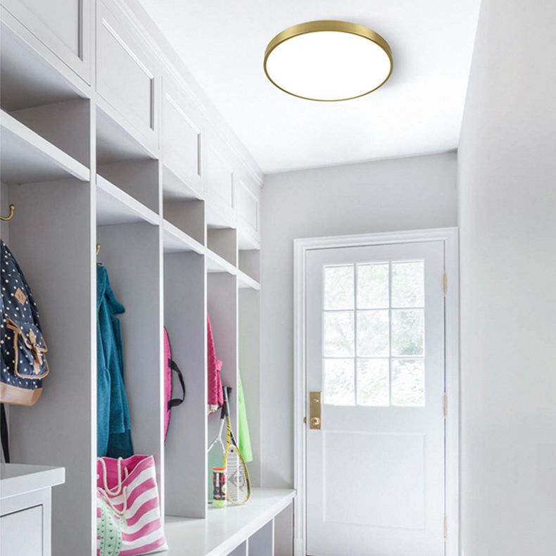 Gouden metalen ronde inbouw plafondlamp moderne stijl LED inbouwverlichting voor slaapkamer