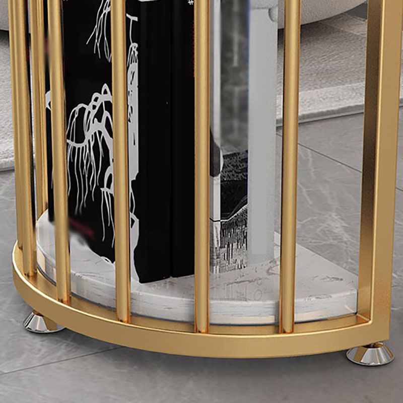 Glam Style 41.3"H Bar Table Marble White Top Specialty Bistro Table with Shelves