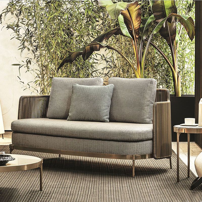 Contemporary Aluminum Alloy Outdoor Sofa Water Resistant Patio Sofa