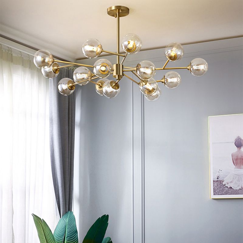 Globe Metal kroonluchter lichtglasschaduw moderne suspensie hanglamp