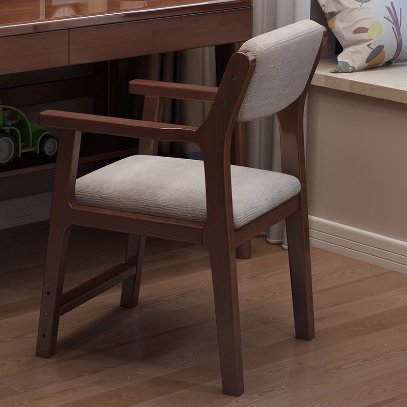 Contemporary Wood Dining Arm Chair Open Back Dining Side Chair for Home Use (Set of 4)