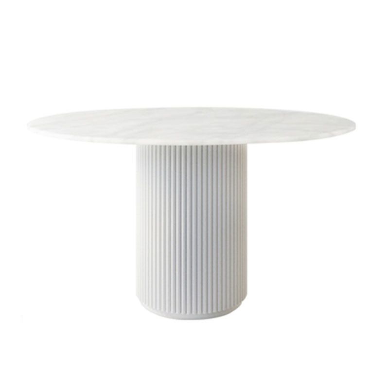 Modern White in Wood Counter Table Round Dining Table for Kitchen
