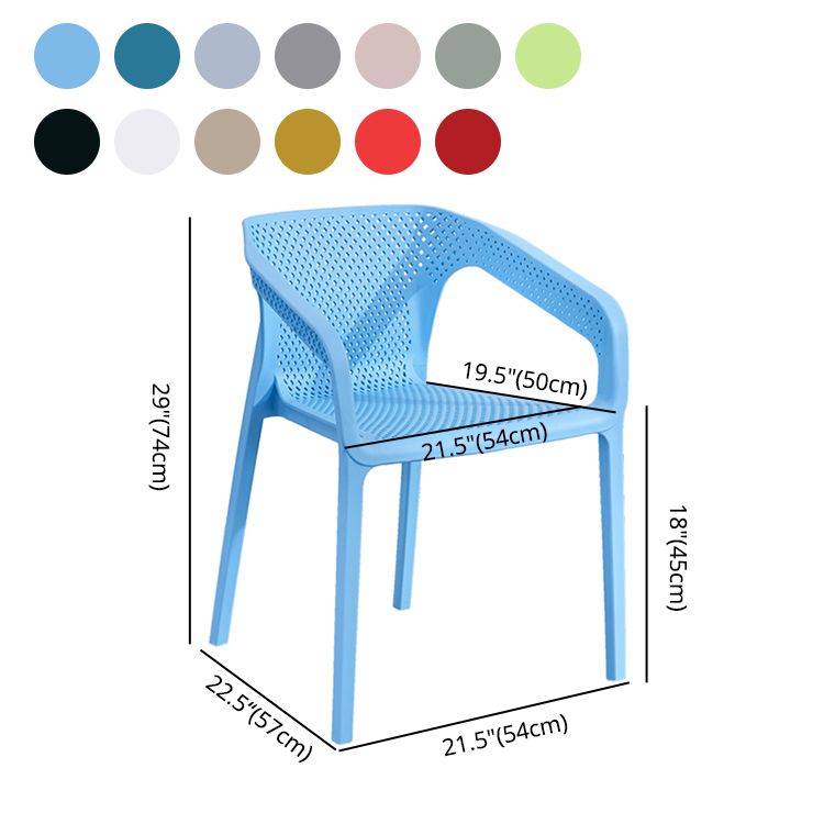 Sillas de comedor contemporáneas, sillón de comedor de plástico para uso doméstico (juego de 4)