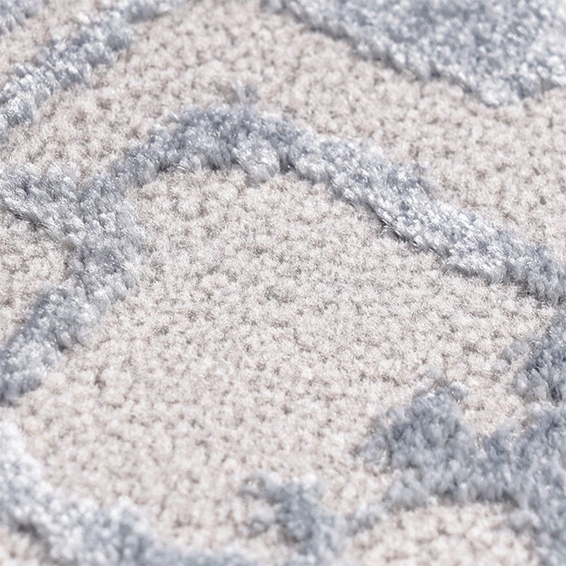 Grey Modern Area Carpet Tie-Dye Pattern Polyester Area Rug Easy Care Washable Rug for Living Room