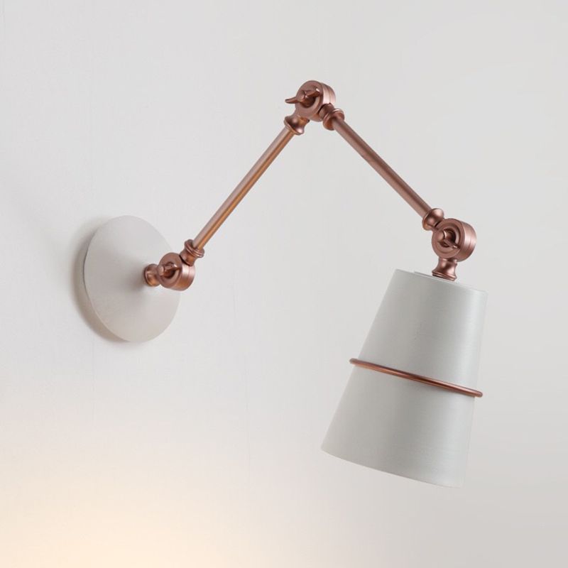 Nordic Metal Wall Light Bucket Shape Adjustable Wall Sconce for Living Room