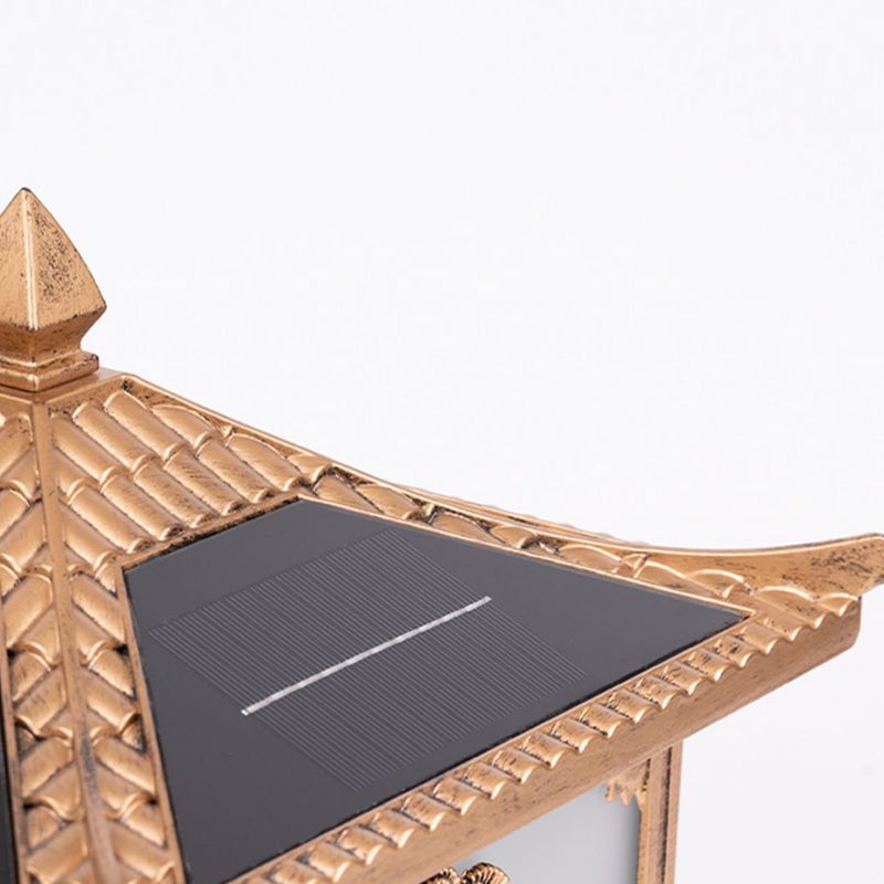 Modern Metallic Pillar Lamp Creative LED Solar Lighting Fixture for Garden