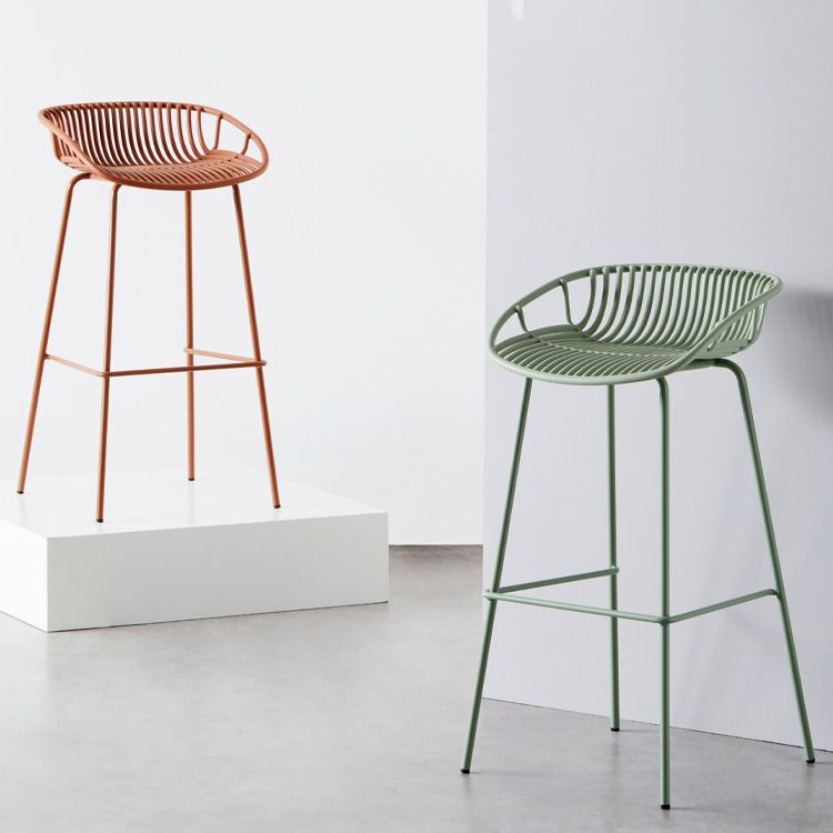 Modern Style Bar-stool Metal Counter Bar Stool with Metal Legs for Kitchen