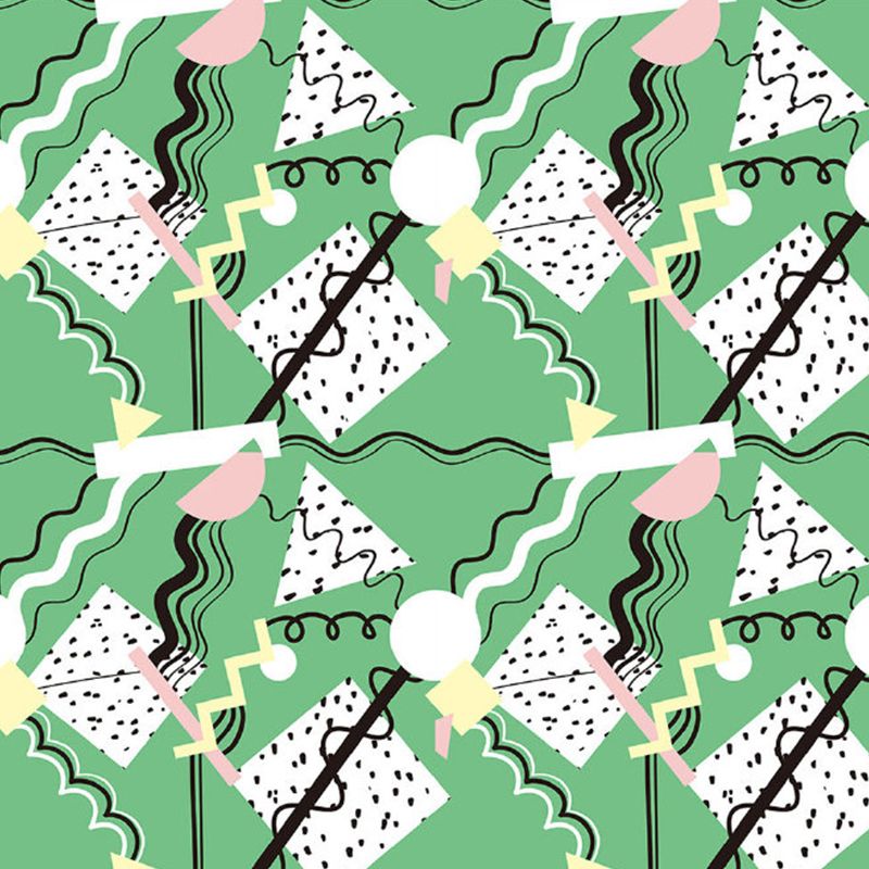 Green-White Childrens Art Murals Large Cakes Drawing Wall Decoration for Nursery