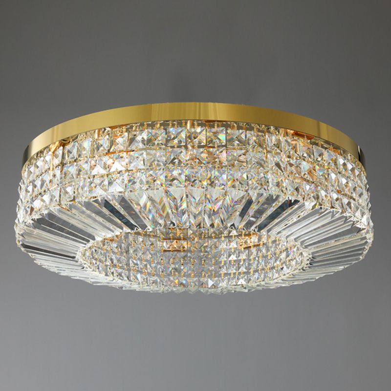Geometric Flush Chandelier Lighting Contemporary Crystal Flush Mount Fixture