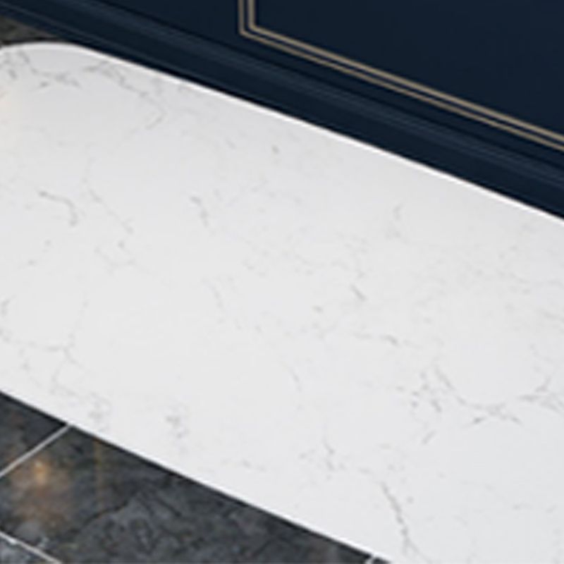 Glam 4 Legs Dining Table Stone Top Table with Metal Base for Dining Room