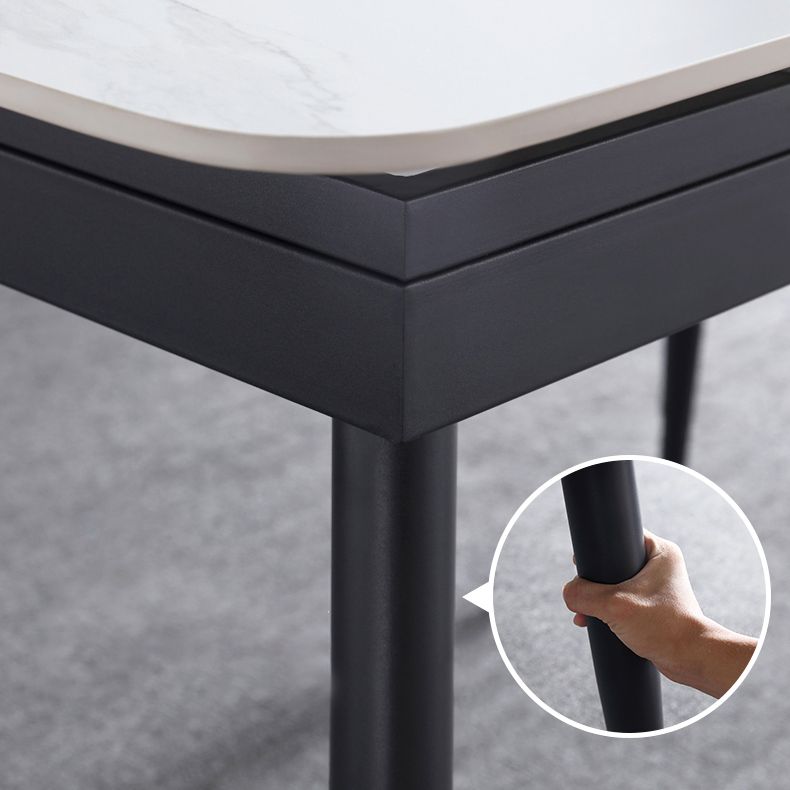 Stone Extendable Dining Site Table Industrial Style Rectangle Dining Table for Home