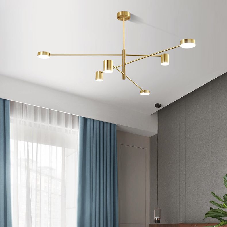 Gold Starburst Pendant Lighting Fixture Simple Style LED Metal Chandelier Pendant Light