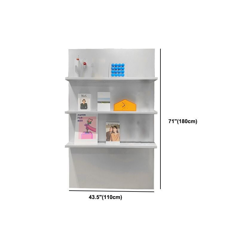 3 Shelf Metal Bookshelf Contemporary Shelves Included Bookcase in White and Silver