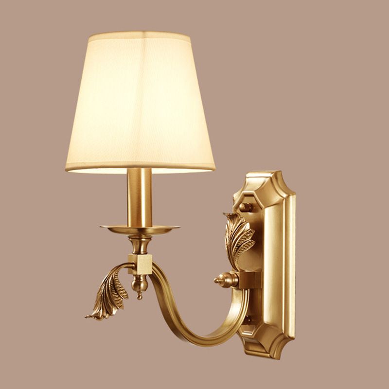 Metallic Candlestick Wall Sconce Minimalist 1 Head Wall Mounted Light in Gold for Entryway