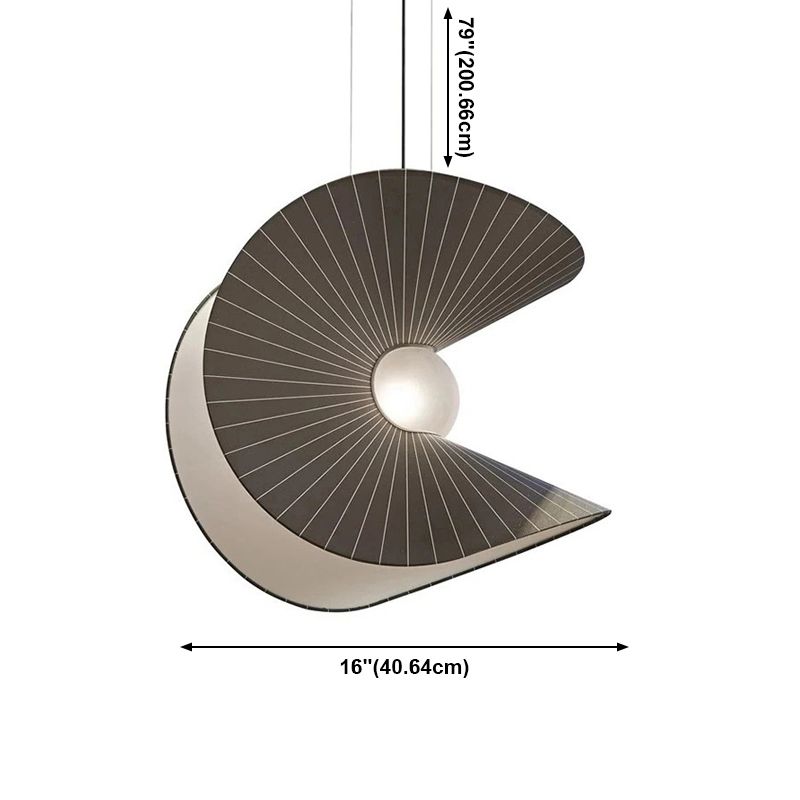 Artistic Irregular Shaped Drop Lamp Silk Fabric 1-Light Dining Room Hanging Light