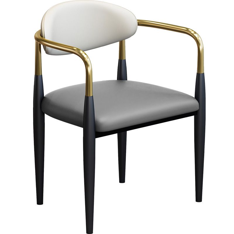 Modern Style Arm Chair Leather Open Back Dining Chair for Dining Room