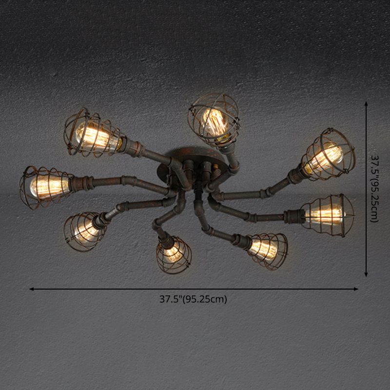 Luces de techo semi rasantes del metal de las lámparas semi rasantes del tubo torcido Steampunk para la barra
