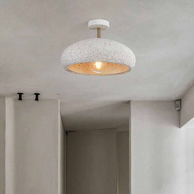 Resin Dome Shade Ceiling Semi Flush 1 - Light Industrial Semi Flush Mount