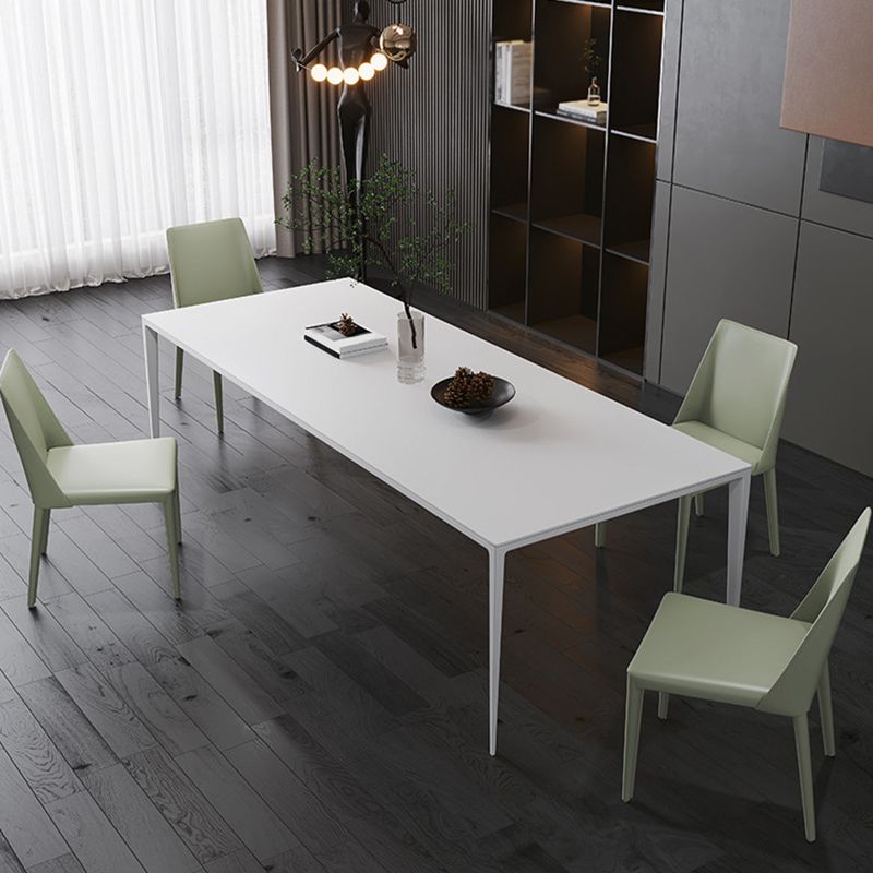 Contemporary 1/2/5 Pieces Furniture Stone Rectangle Dining Chairs Set in White