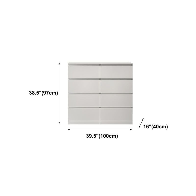 Modern Wood Storage Chest Dresser Horizontal White Dresser for Bedroom