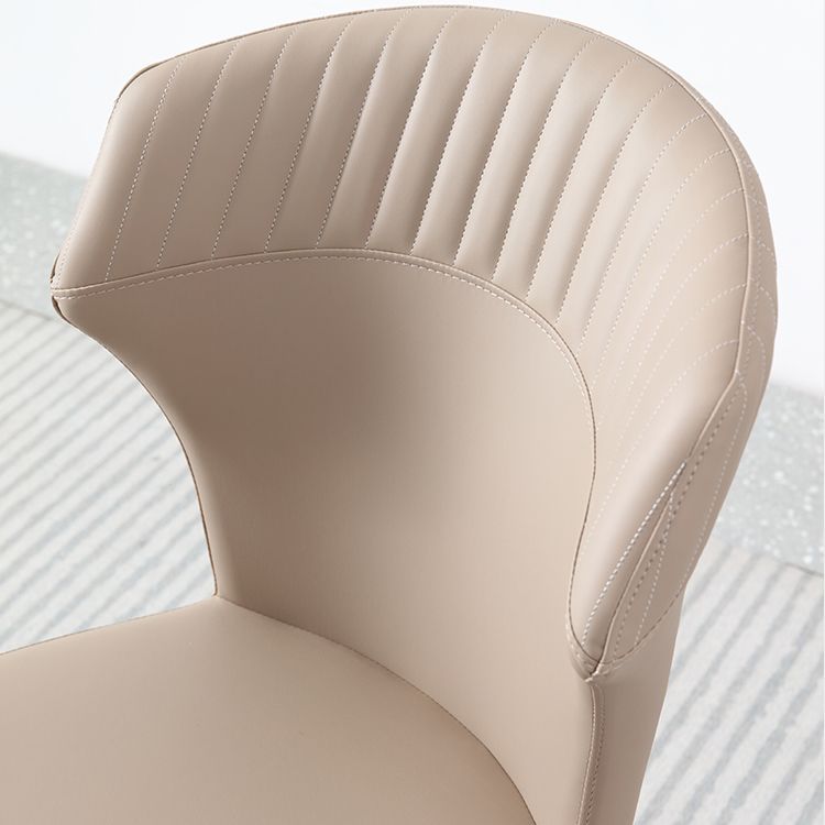 Faux Leather Dining Chairs Wingback Side Chairs with Metal Base