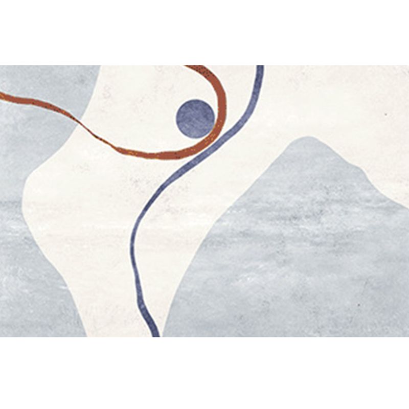 Basic Contrast Panel Carpet Modern Polyester Rug Living Room Rug with Non-Slip Backing