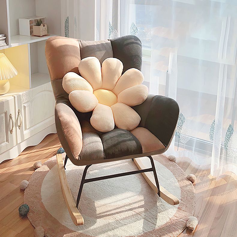 Contemporary Nursery Sofa Rocking Chair Indoor Rocking Chair with Ottoman