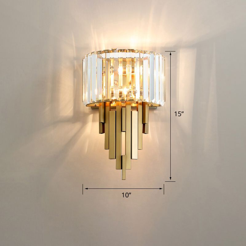 Brass Sticks Wand SCONCE LICHTING POSTMODERN 2-LICHT CRYSTAL WANDEL MOUT LICHTBRIJKING