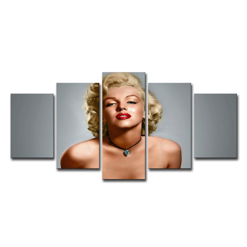 Modernist Marilyn Monroe Wall Art Canvas Multi-Piece Grey Wall Decoration for Bedroom