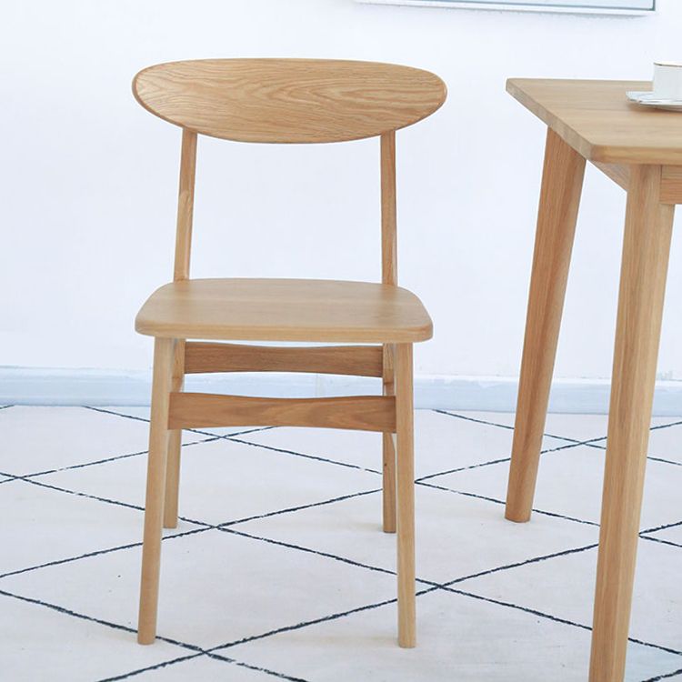 Silla lateral de comedor minimalista con respaldo abierto, sillas laterales sin brazos con patas de madera para cocina