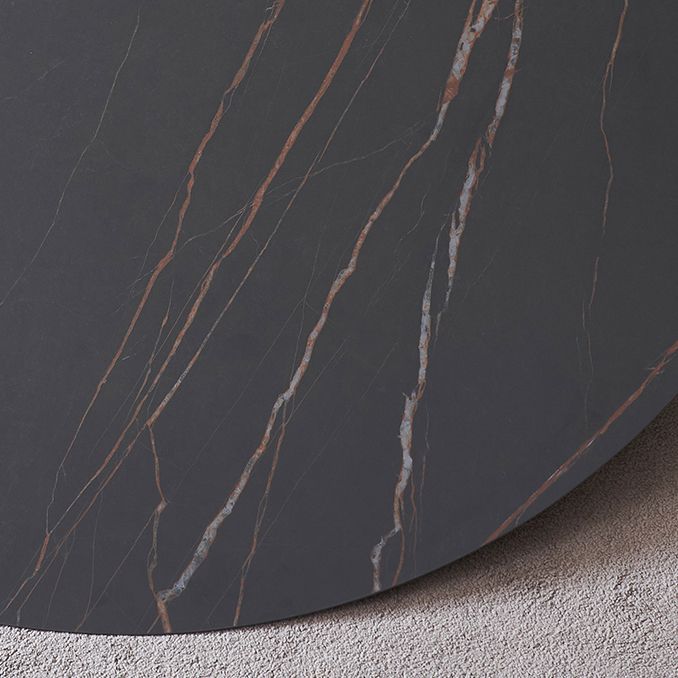 Sintered Stone Black Dining Table Modern Style 4 Legs Table for Dining Room