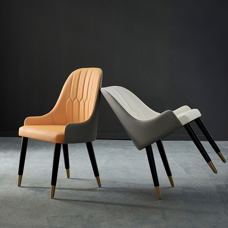 Glam Kitchen Dining Chairs Upholstered Side Chairs with Wood Legs