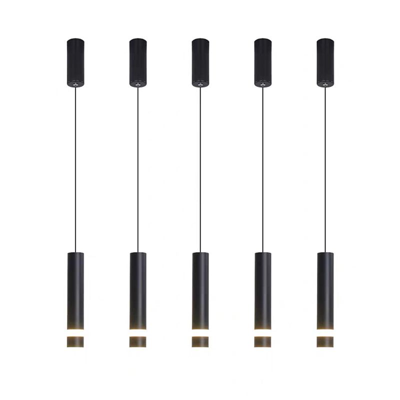 Luce a sospensione a sospensione in metallo cilindrico Light a ciondolo a LED moderno per camera da letto