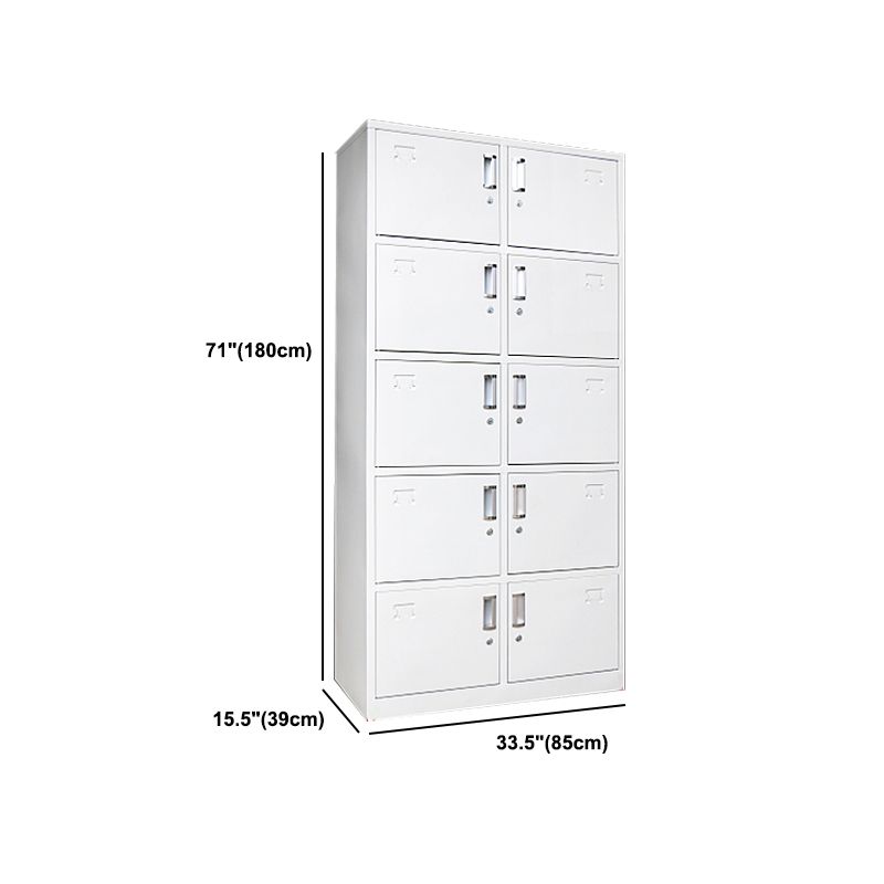 Gray Cabinet with Metal Door Modern Hinged Door Storage Cabinet for Home