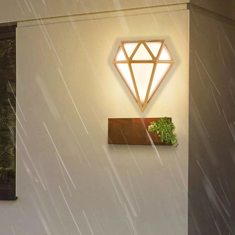Modern Metal Wall Sconce Simple Wall Light with Plastic Shade for Bedroom