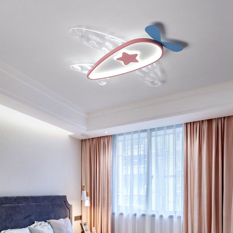 Plafonnier LED moderne à montage encastré en métal avec 1 lumière pour chambre à coucher