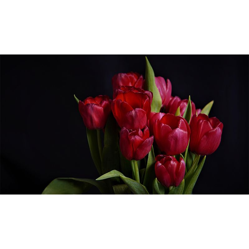 Customized Tulips Mural Wall Covering Eco-friendly Wallpaper for Bedroom