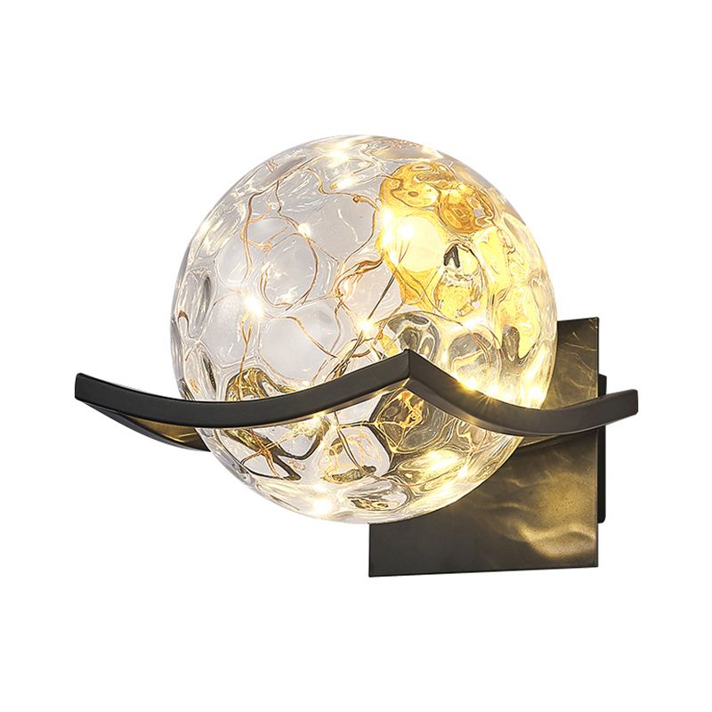 Modern Minimalist Style Wall Lamp Creative Round Glass Bedside Wall Lamp