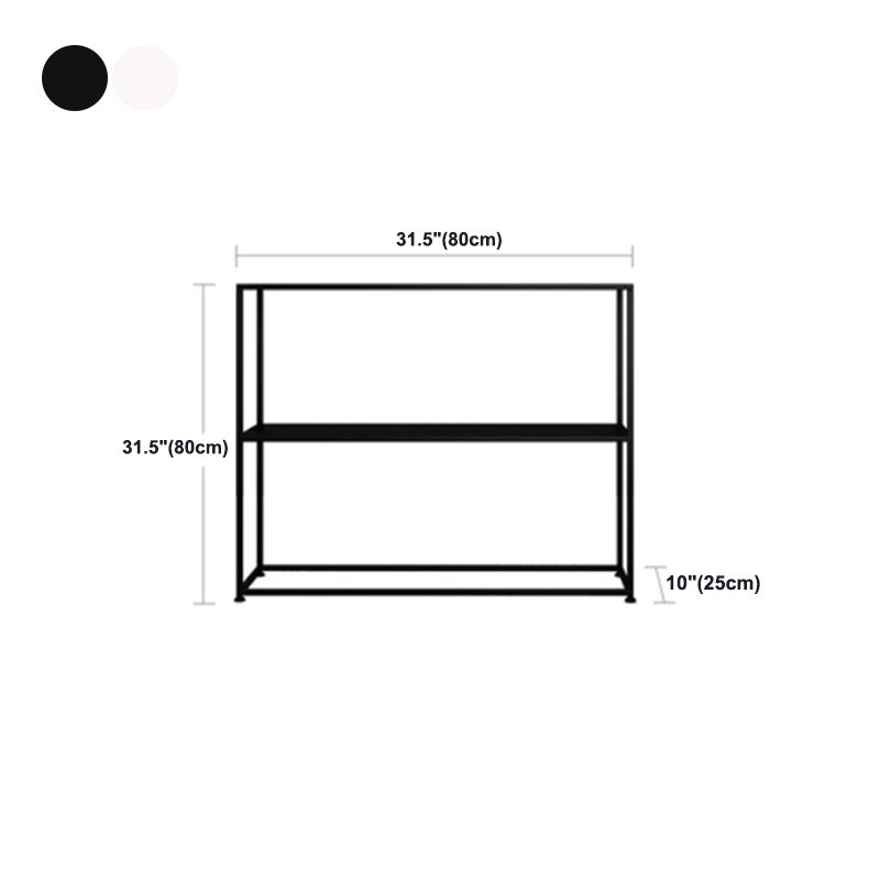 Metal Open Back Bookcase Industrial Etagere Storage Bookshelf
