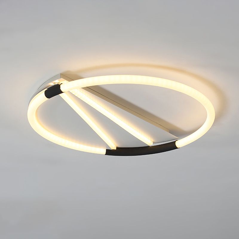 Simple LED Ceiling Flush Light White Rectangle/Round/Square Flushmount Lighting with Acrylic Shade in Warm/White Light