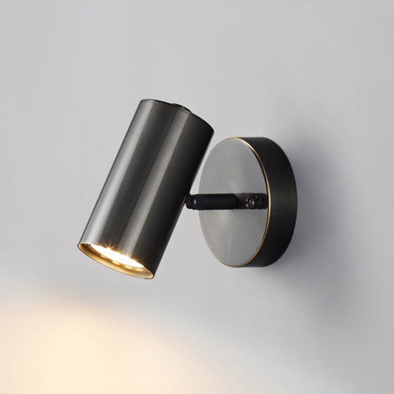 1 Light Wall Mount Lighting Modern Metal Wall Mounted Lamps in Black for Living Room