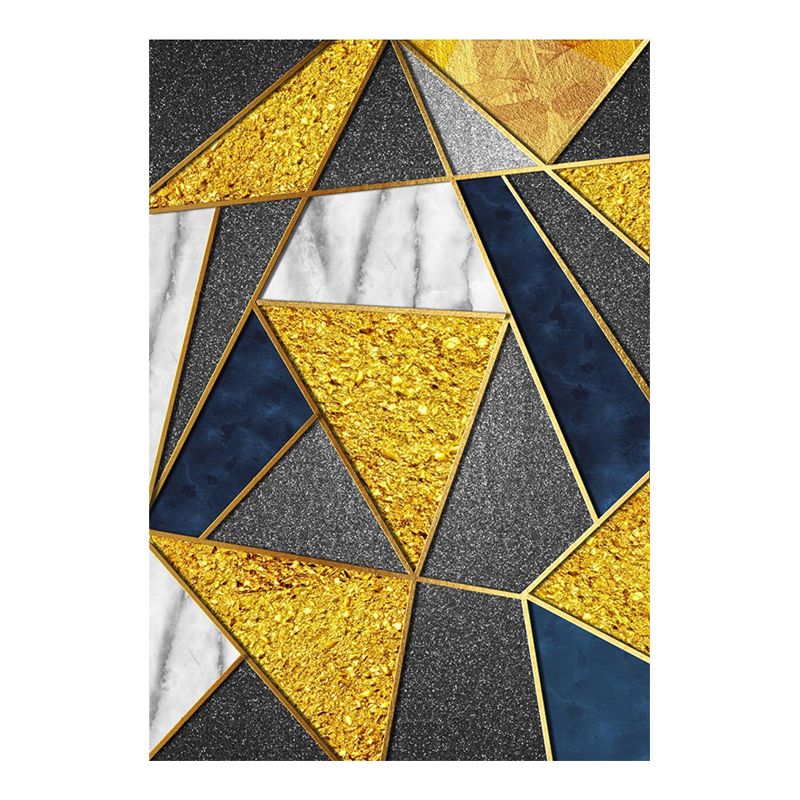 Modern Living Room Area Rug Geometric Print Polyester Area Rug Stain Resistant Carpet