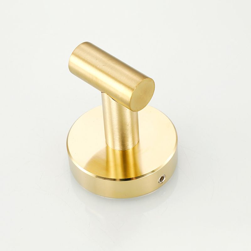 Modern Bathroom Accessory Set Metal Robe Hooks in Polished Chrome/Gold